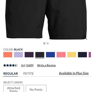 Lands End 5 Inch Black Swim Shorts Nwt